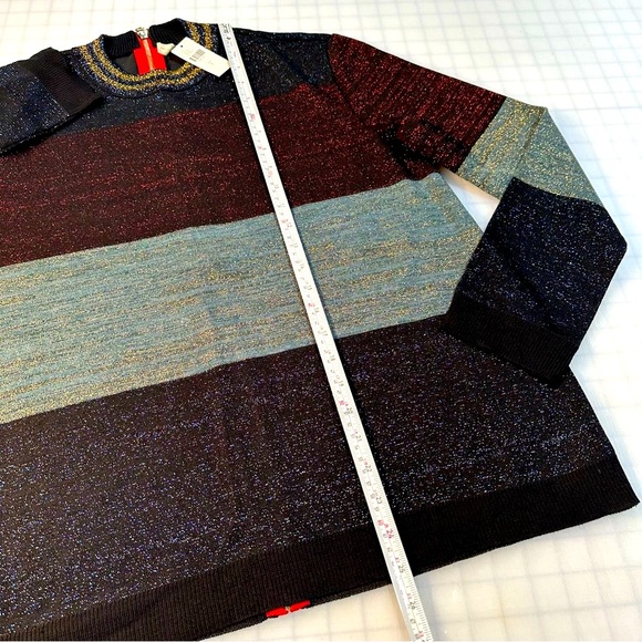 Anthropologie/Moth Lurex Stripe Sweater with Zip Back, NWT!! - Picture 6 of 6